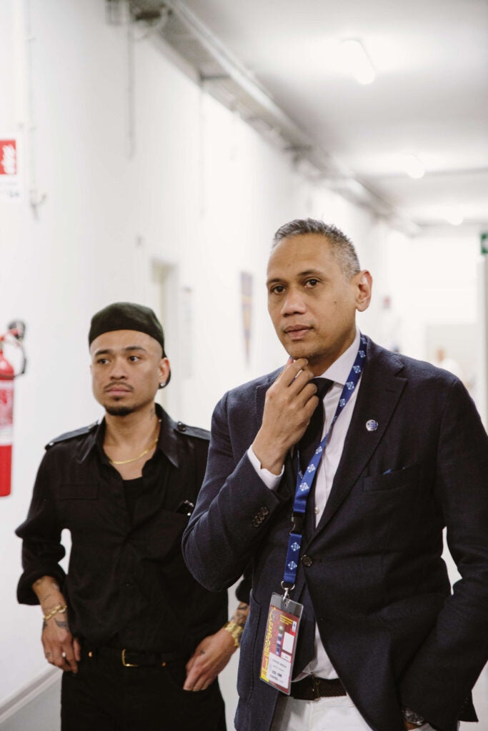 Rhude founder Rhuigi Villasenor with club president Mirwan Suwarso